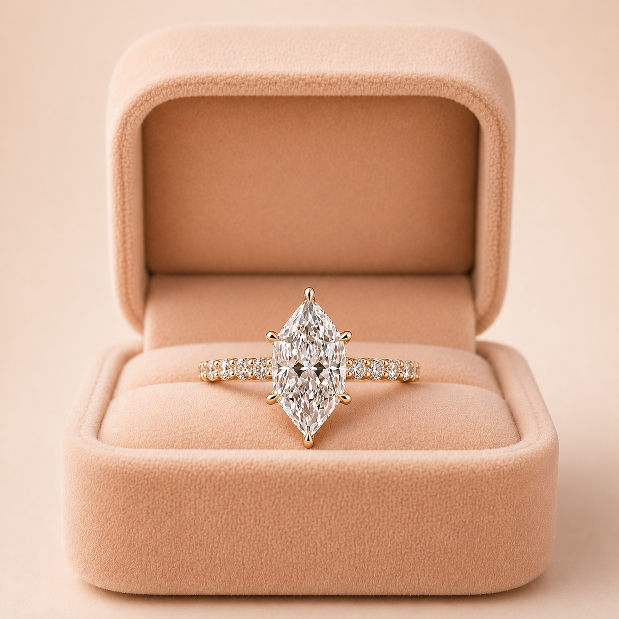 Marquise Lab Grown Diamond Engagement Ring Hidden Halo Cathedral Platinum IGI Certified 2 Carat E VVS2