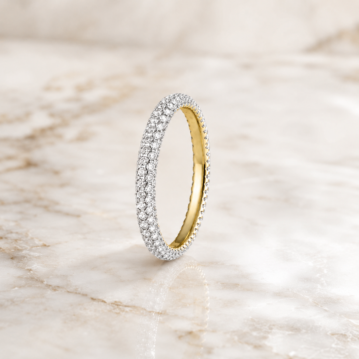 Five-Row Pavé Lab Grown Diamond Eternity Band in 14K Gold