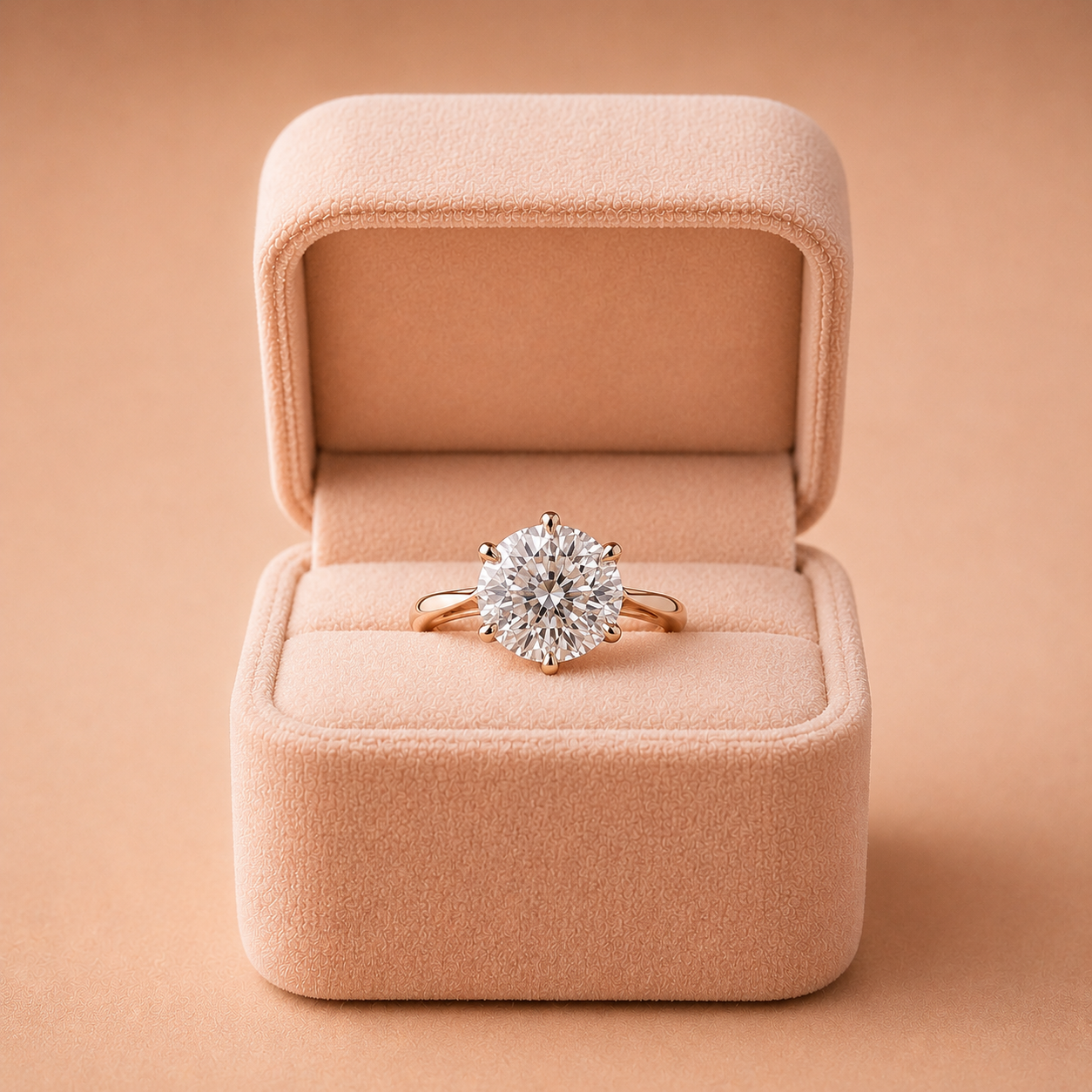 Round Portuguese Cut Lab Grown Diamond Engagement Ring – Six Prong Solitaire 14K Yellow Gold – IGI Certified E VVS2