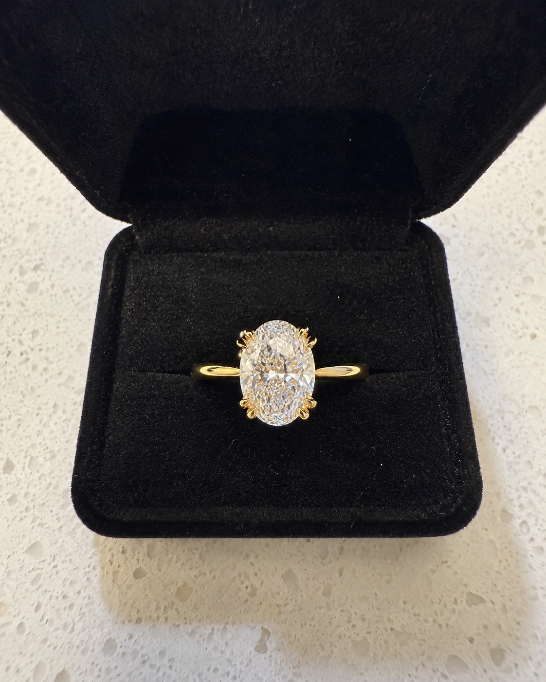 Oval Lab Grown Diamond Engagement Ring Double Claw Solitaire 14K White Gold – IGI Certified 2 Carat