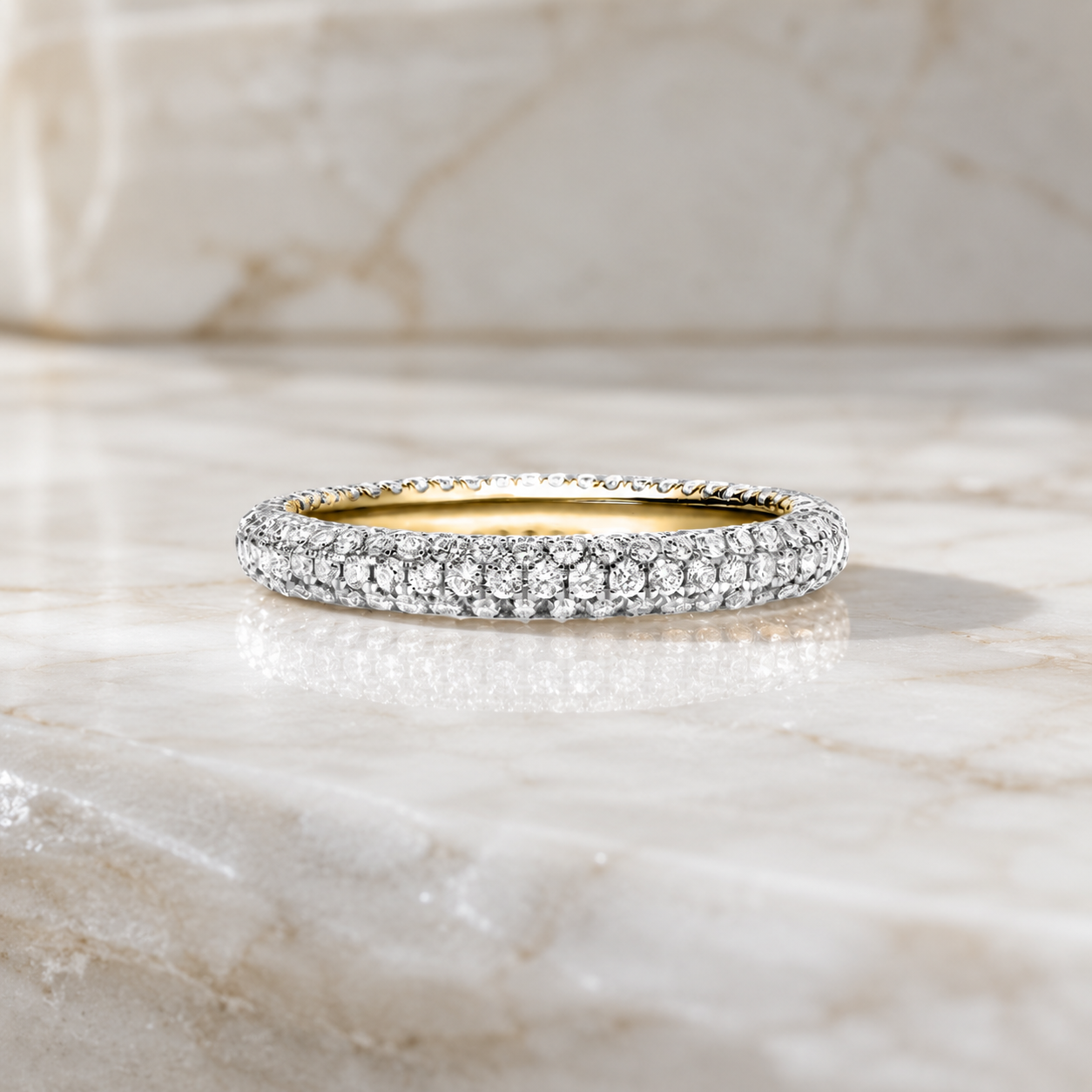 Five-Row Pavé Lab Grown Diamond Eternity Band in 14K Gold — alternate view