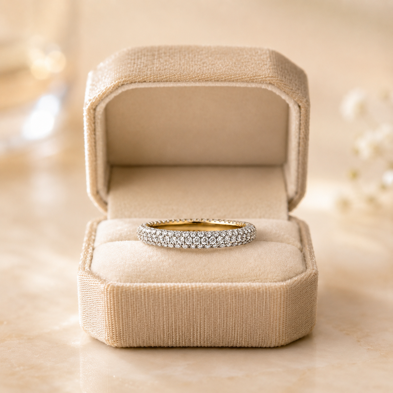 Five-Row Pavé Lab Grown Diamond Eternity Band in 14K Gold
