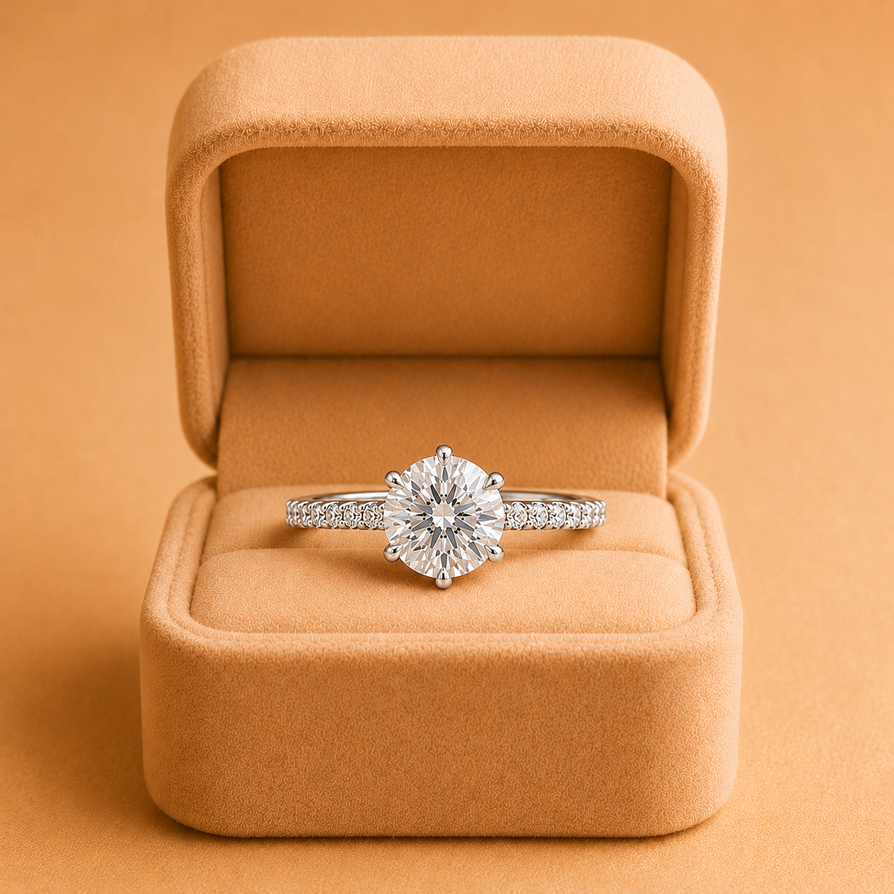 IGI 2Ct Round Lab Grown Diamond Engagement Ring 14K White Gold Solitaire E VVS2