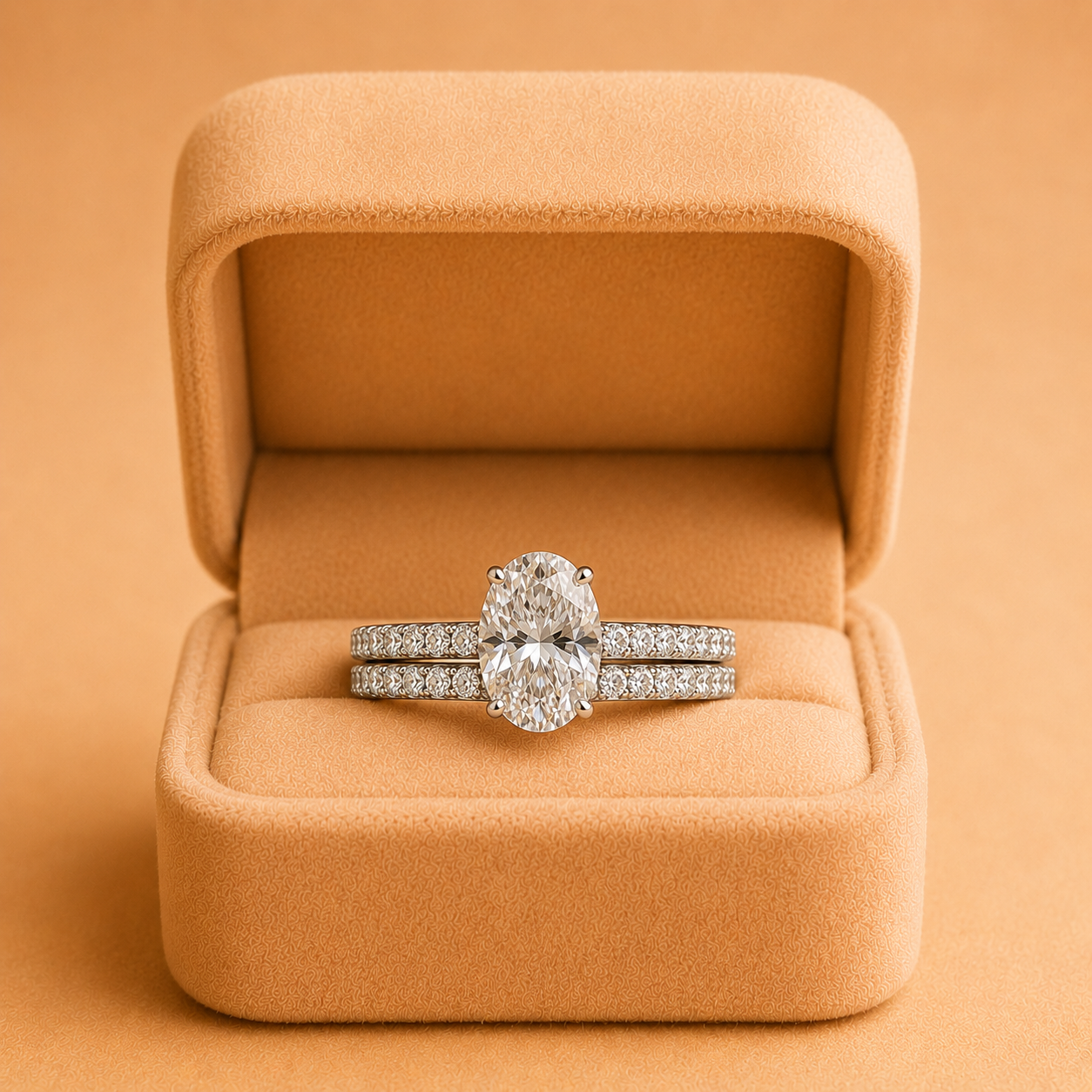 2ct Oval Lab Grown Diamond Engagement Ring – IGI Certified 14K White Gold