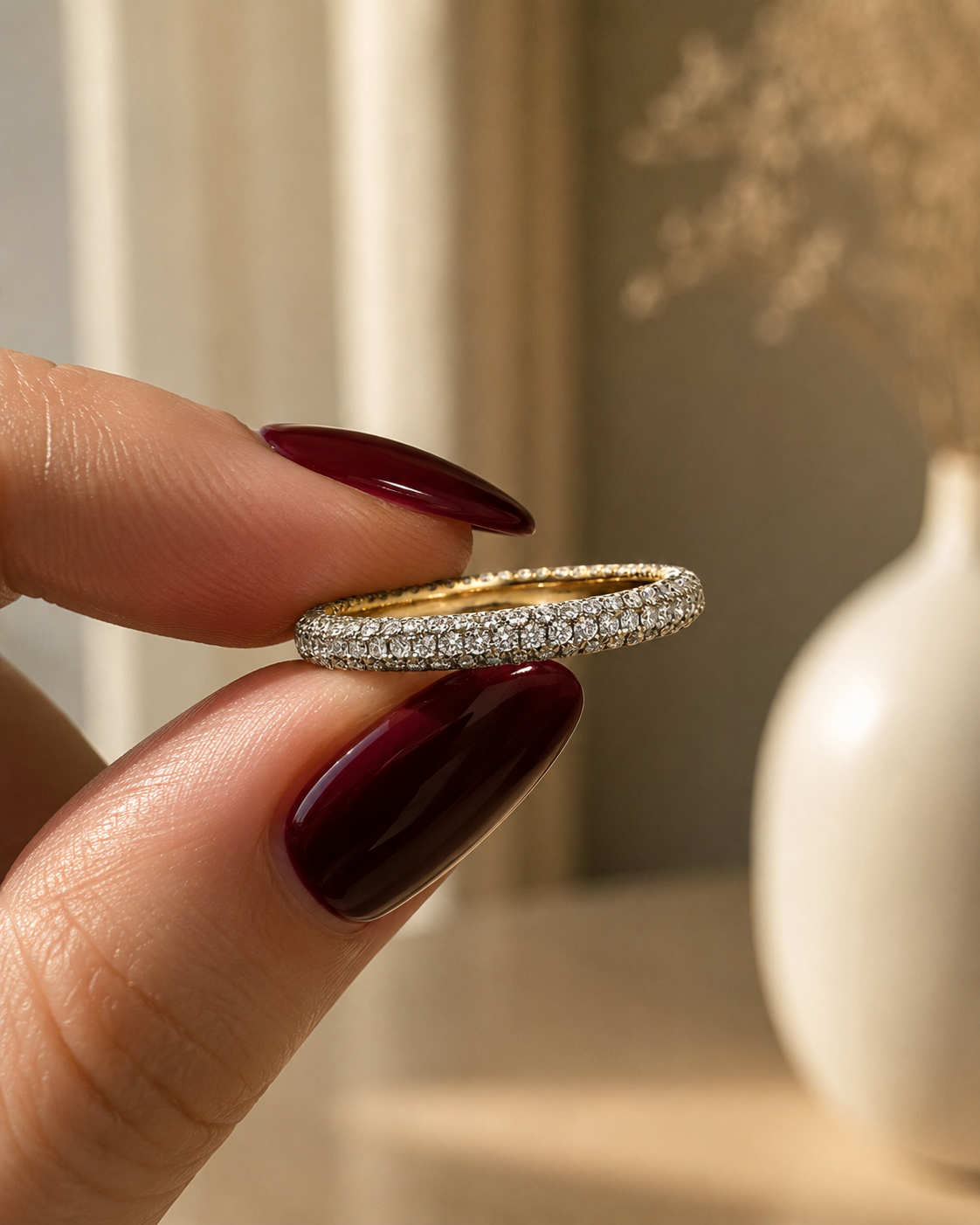 Five-Row Pavé Lab Grown Diamond Eternity Band in 14K Gold