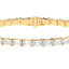 10 Carat Emerald Cut Lab Diamond Tennis Bracelet - East-West - 14K White Gold