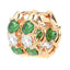 4.9 mm Round Created Emerald & 2 ctw Lab Diamond Huggie Hoop Earrings – 14K Yellow Gold
