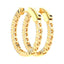 3 Carat Oval Lab Diamond Pave Set Small Hoop Earrings - 14K White Gold