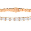 10 Carat Emerald Cut Lab Diamond Tennis Bracelet - East-West - 14K White Gold