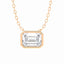 2.00 Carat Emerald Lab Diamond East-West Bezel Solitaire Pendant – IGI Certified – 14K Yellow Gold