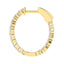 3 Carat Oval Lab Diamond Pave Set Small Hoop Earrings - 14K White Gold