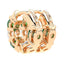 4.9 mm Round Created Emerald & 2 ctw Lab Diamond Huggie Hoop Earrings – 14K Yellow Gold