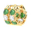 4.9 mm Round Created Emerald & 2 ctw Lab Diamond Huggie Hoop Earrings – 14K Yellow Gold