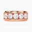 3 Carat Round Lab Diamond Mens ring - 14K Gold - 5 stone - More Gold