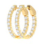 3 Carat Oval Lab Diamond Pave Set Small Hoop Earrings - 14K White Gold