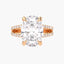 6.70 Carat Oval Lab Diamond Split Shank Engagement Ring with Pave – IGI Certified – 14K Gold