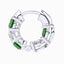 4.9 mm Round Created Emerald & 2 ctw Lab Diamond Huggie Hoop Earrings – 14K Yellow Gold