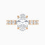 3.30 Carat Oval Lab Diamond Engagement Ring with Hidden Halo and Pave – IGI Certified – 14K Gold