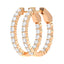3 Carat Oval Lab Diamond Pave Set Small Hoop Earrings - 14K White Gold