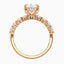 3.30 Carat Oval Lab Diamond Engagement Ring with Hidden Halo and Pave – IGI Certified – 14K Gold