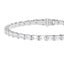10 Carat Emerald Cut Lab Diamond Tennis Bracelet - East-West - 14K White Gold