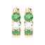 4.9 mm Round Created Emerald & 2 ctw Lab Diamond Huggie Hoop Earrings – 14K Yellow Gold