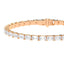 10 Carat Emerald Cut Lab Diamond Tennis Bracelet - East-West - 14K White Gold